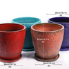 Scarlet Serenity Glazed Clay Pot for Flowers